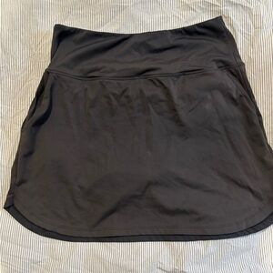 Black High Waisted Athletic Tennis Skort